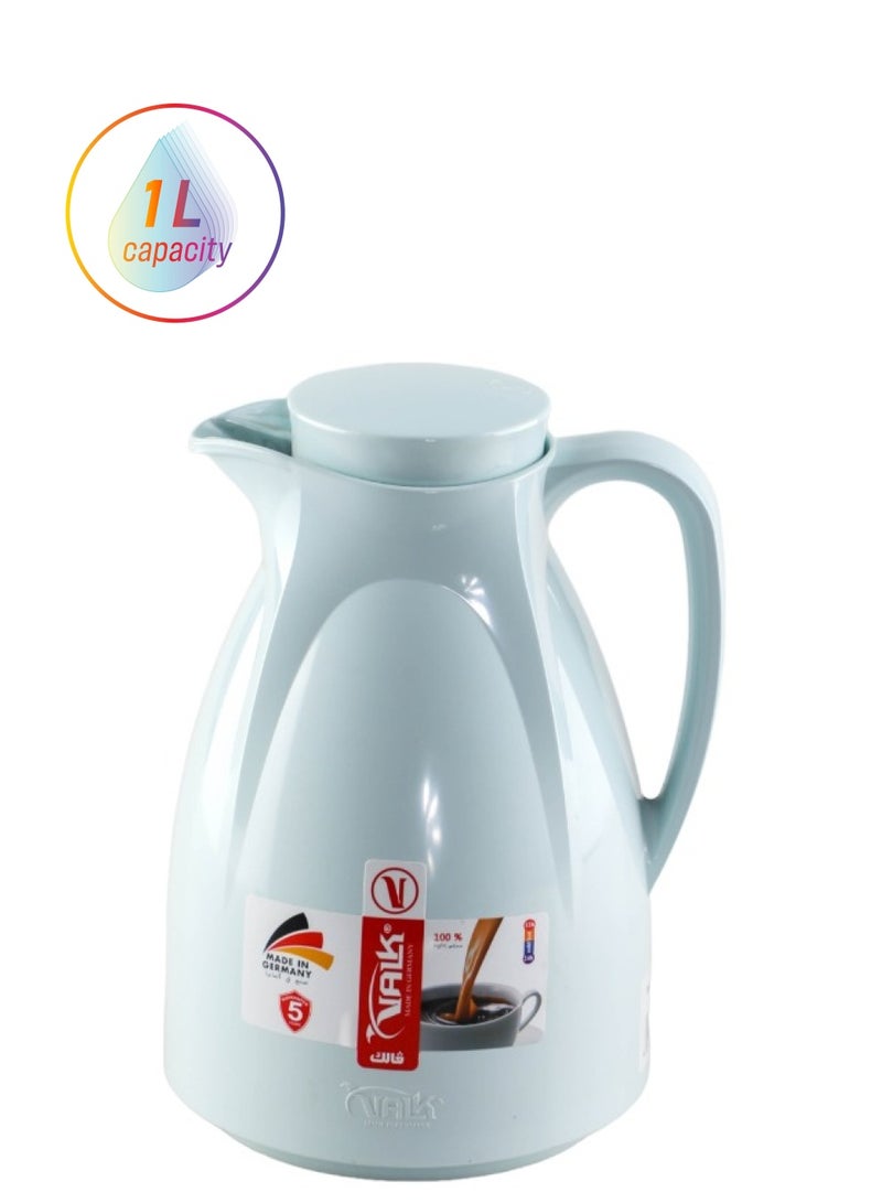 VALK GERMAN Vacuum Flask With Double Wall Glass 1.0 Liter Wide Mouth With Anti-Leakage Made in Germany - Image 1